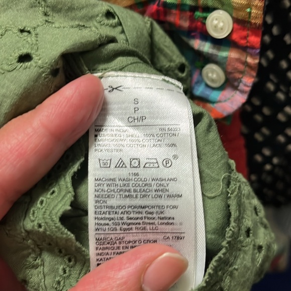 Gap Women's Size Small Green Eyelet Shift Pattern Dress With Pockets - Picture 12 of 12